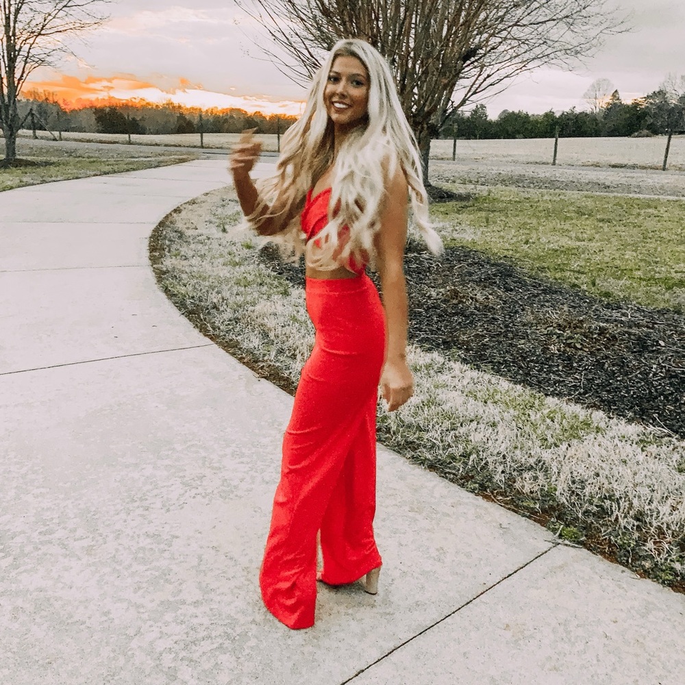 Red Two Piece Set - Picture 2 of 3